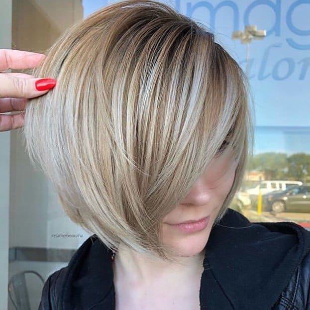 Blond Highlighted Soft Long Pixie