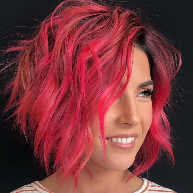 Magenta Wavy Long Pixie