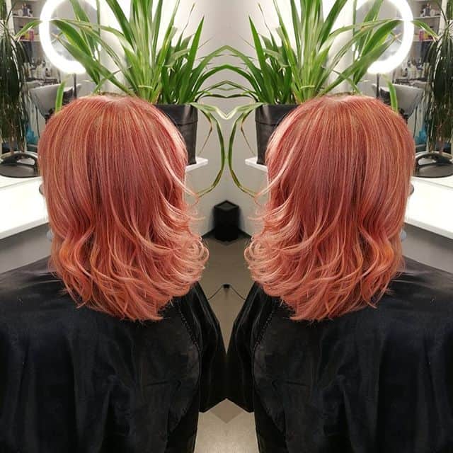 Blowout Layers In Coral Pink With Bright Tips