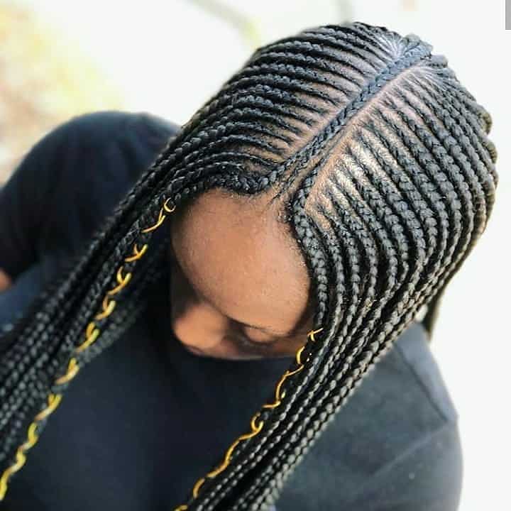 Micro Middle Parted Cornrow Braids