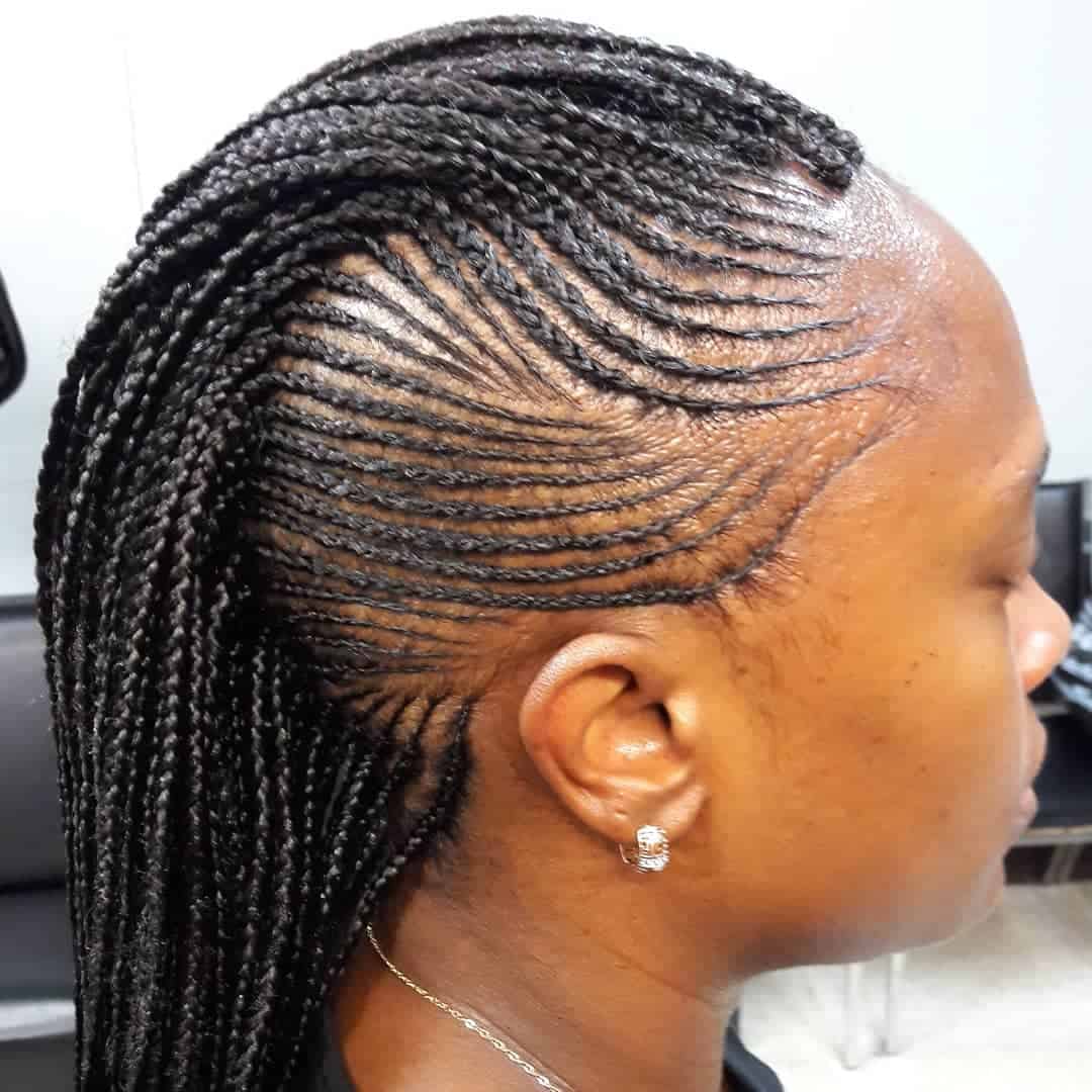 Micro Cornrows Into Faux Hawk