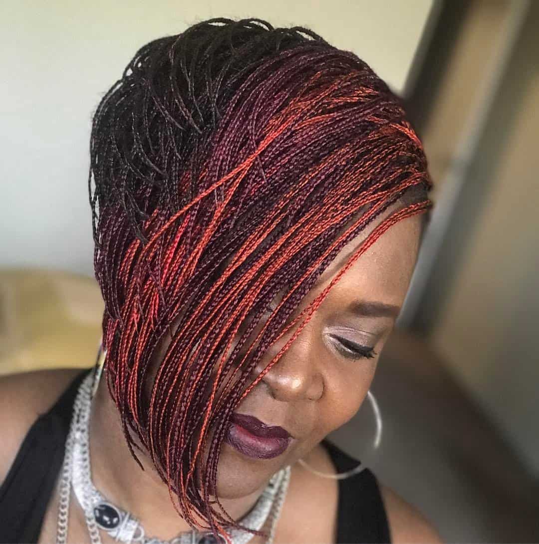 Short Cropped Burgundy Red Micros