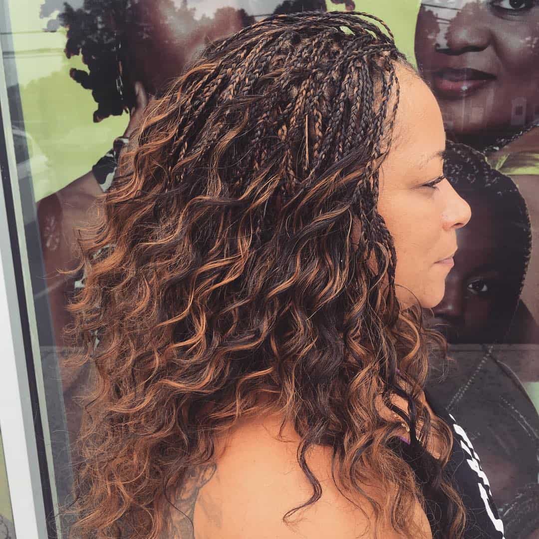 Individual Micro Braids With Loose Curly Ends