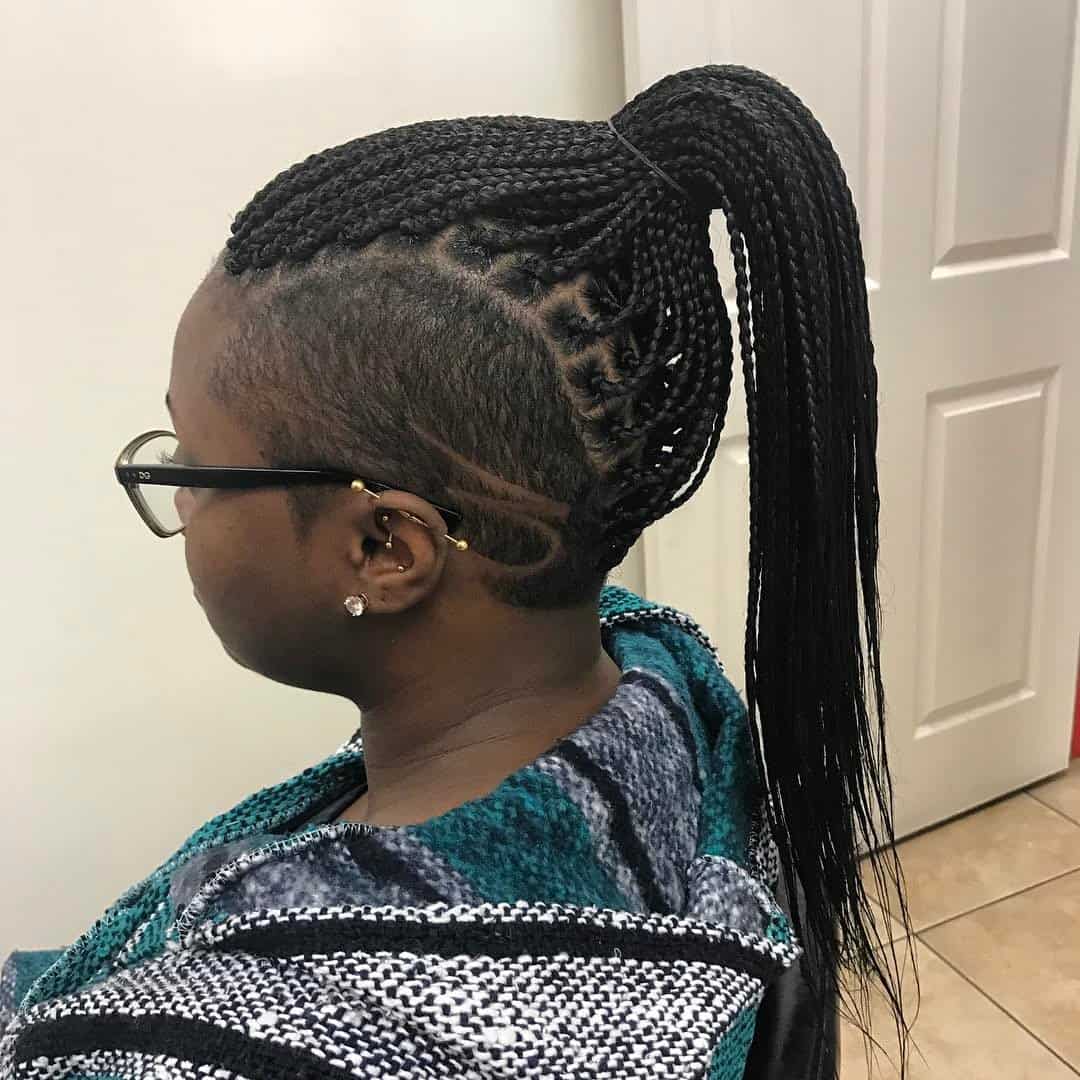 Micro Box Braids With Undercut