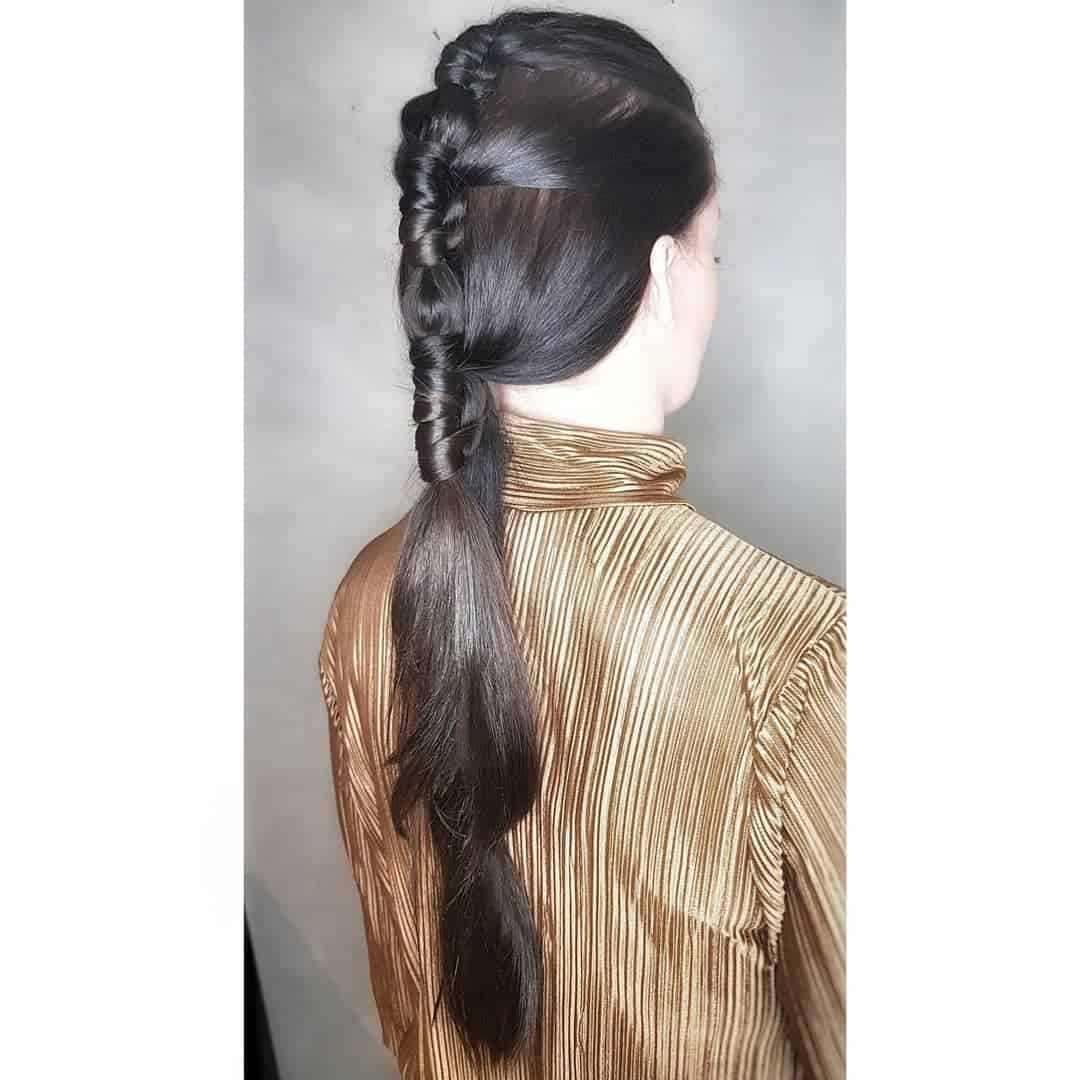 Loose And Tight Pipe Braid Ponytail