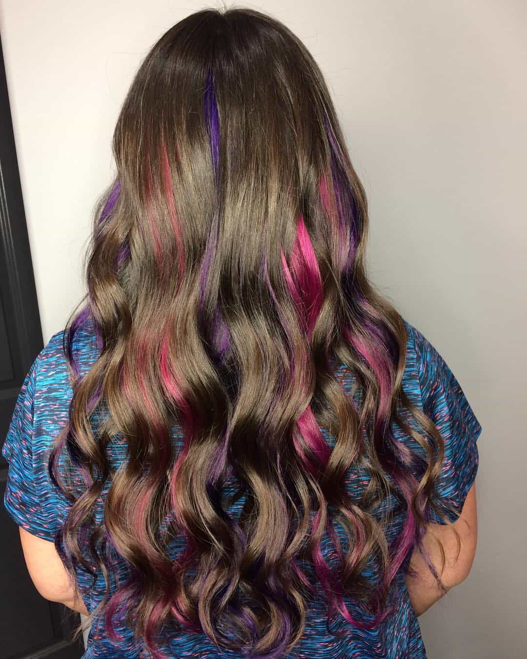 Pink And Purple Peekaboo Highlights On Chocolate