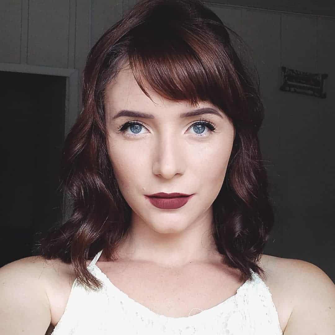 Side Swept Bangs On Medium Brown Hair