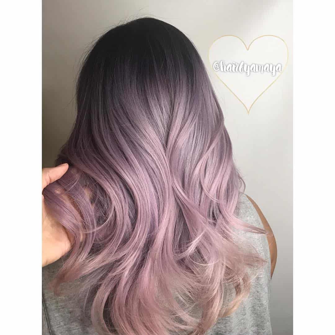Berry Violet Ombre Blayage On Black