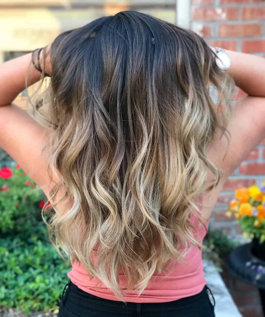 Sandy Blonde Balayage On Black