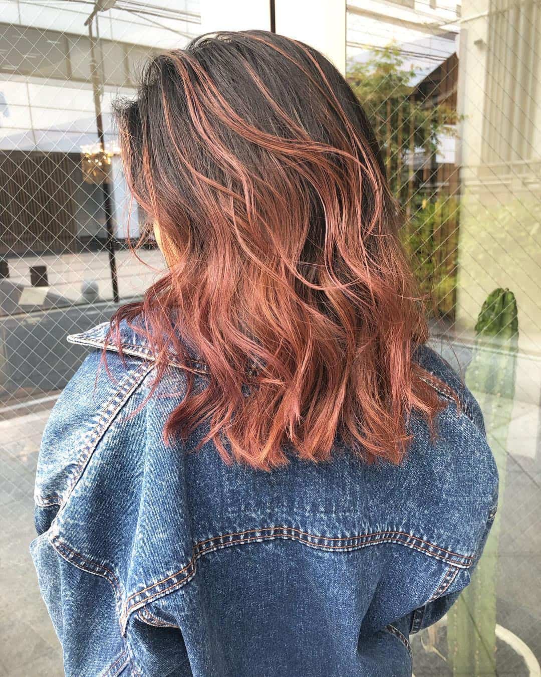 Coral Pink Balayage On Black