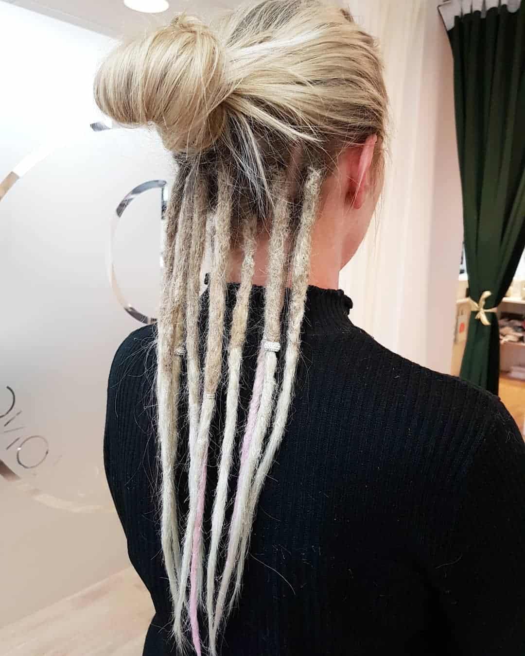 Tied Back Hair With Dreadlocks At The Nape