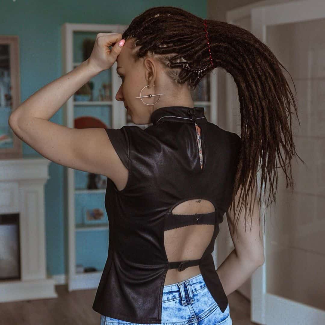 Straight Dreadlocks Ponytail