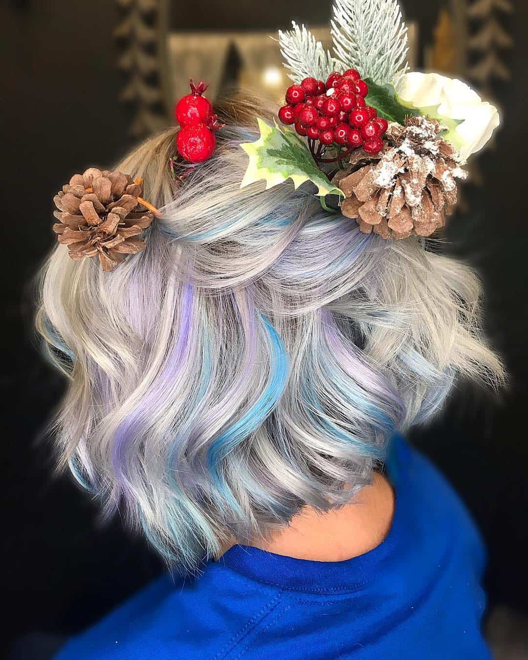 Purple And Blue Peekaboo Highlights On Silver