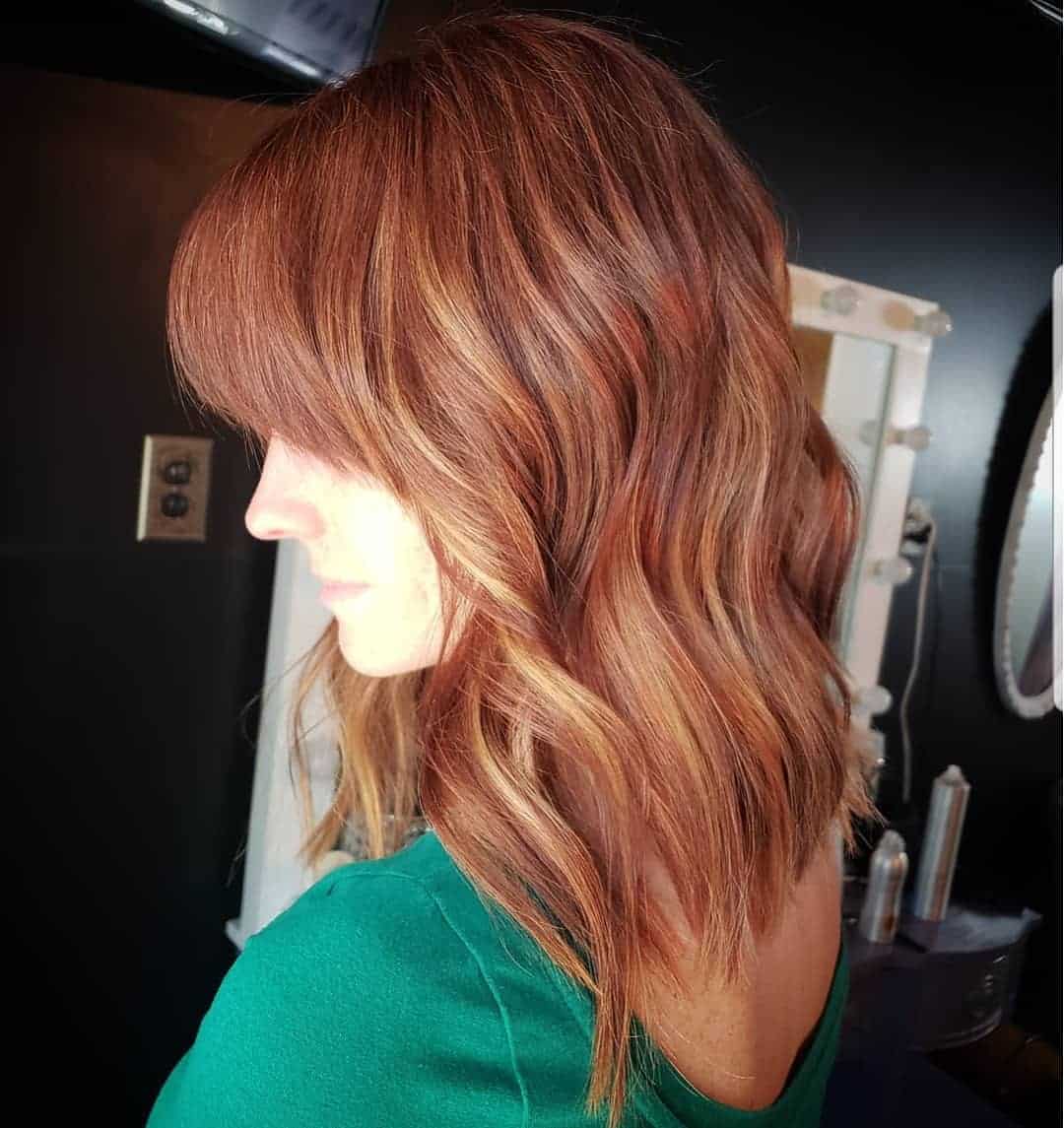 Rich Red Copper Hair With Balayaged Peekaboos