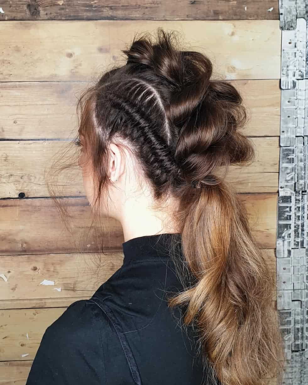 Pull-Trough Fauxhawk With Side Pipe Braids