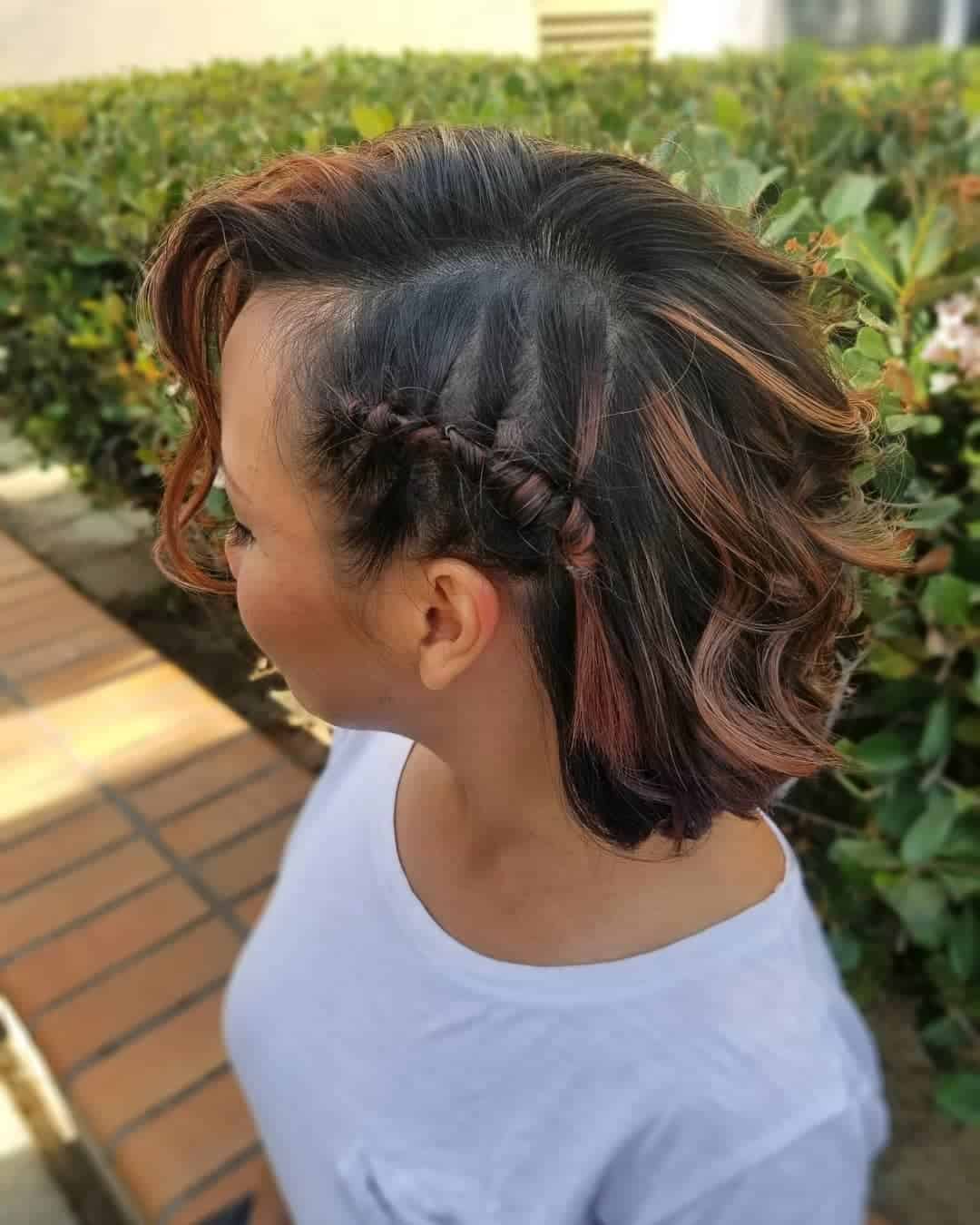 Small Side Pipe Braid On Short Haircut