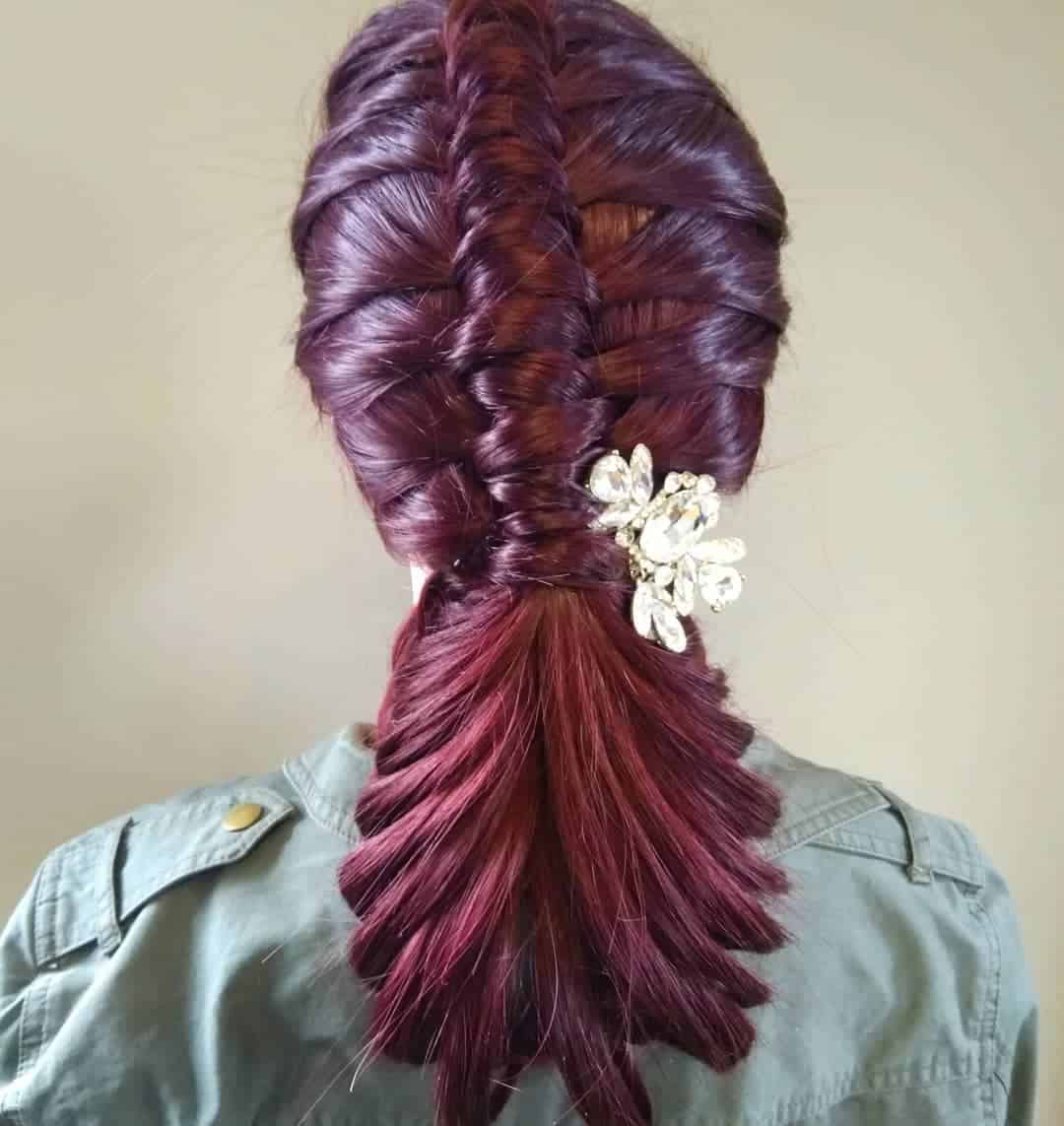 Elegant Pipe Braid With Streaked Updo