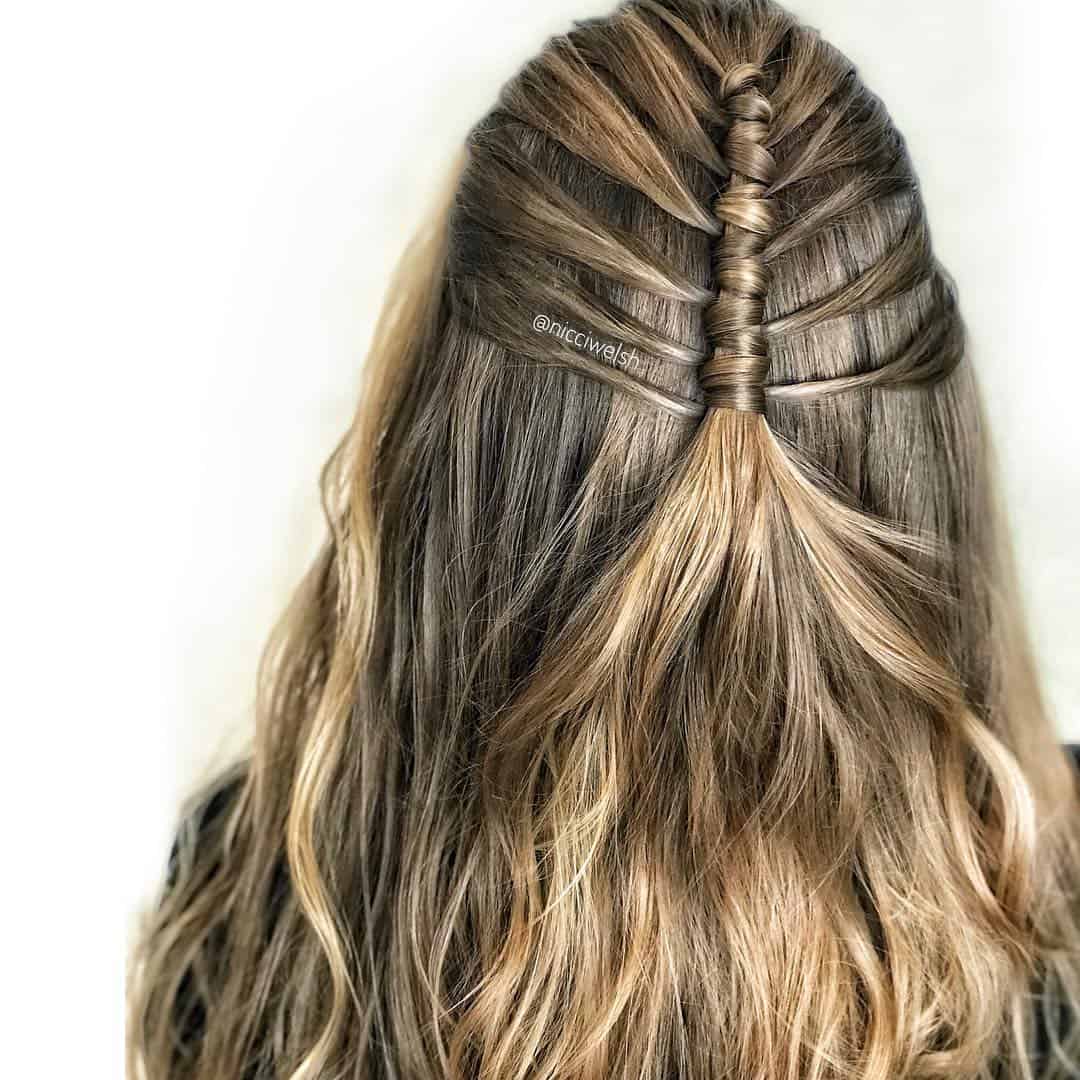 Half-Up Waterfall Pipe Braid Tieb-Back