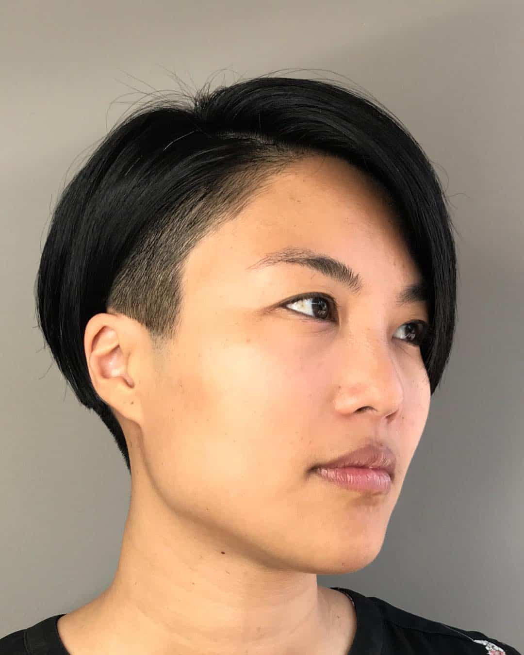 Slick Black Pixie With Undercut