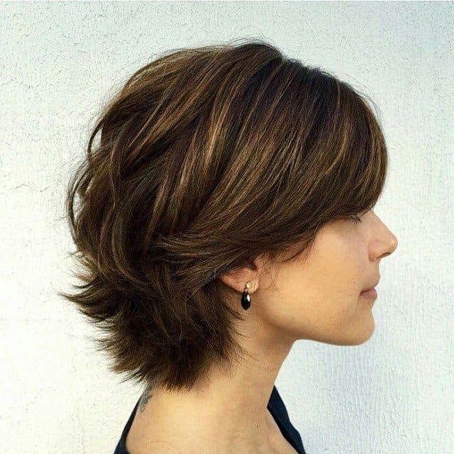 Longer Layered Pixie With Side Bangs And Waves