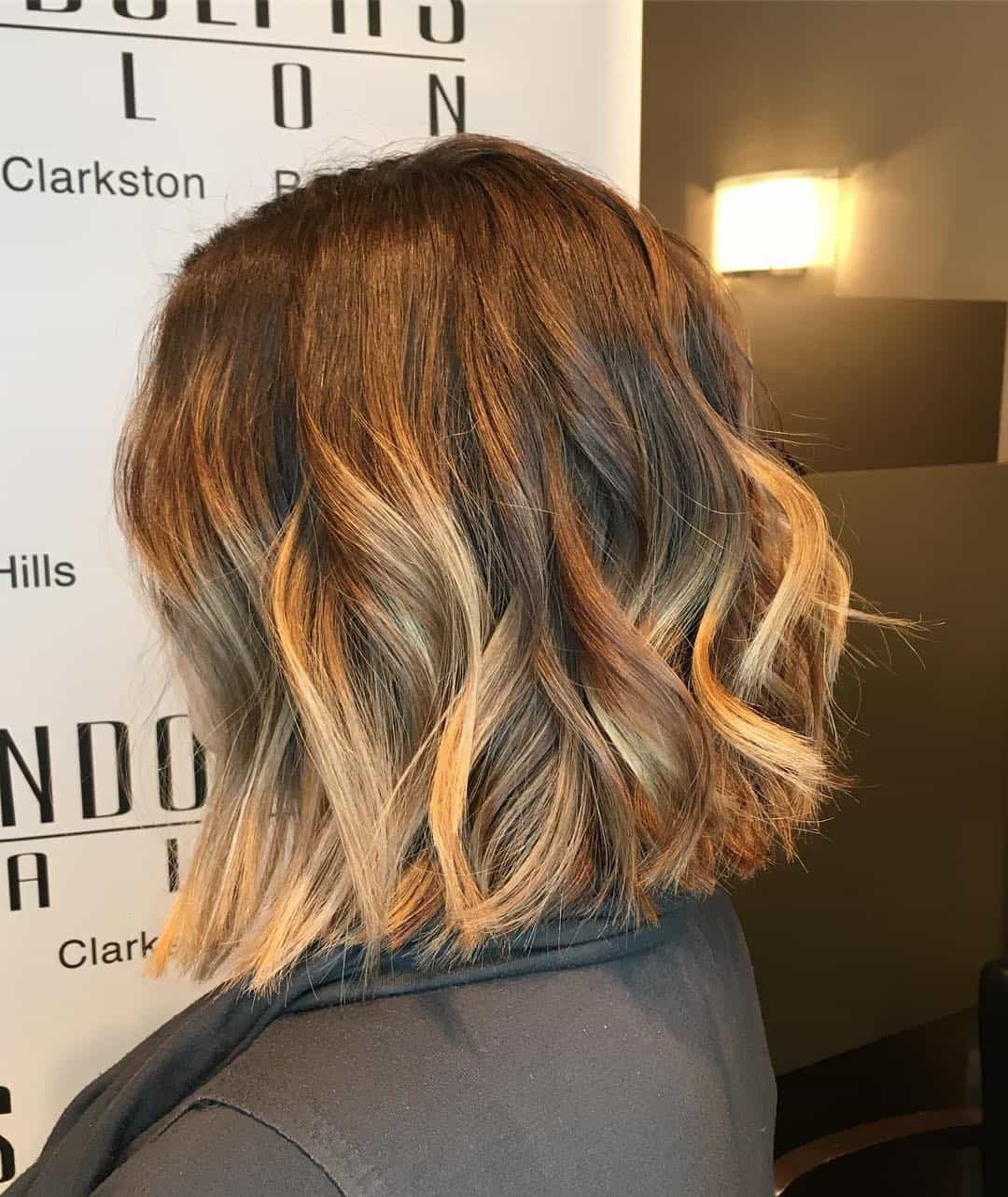 Balayaged Blunt Lob With Soft Waves