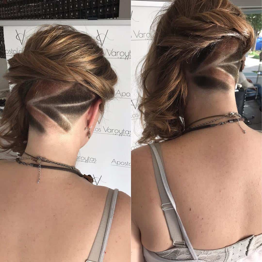 Horizontal Two-Tone Chevron Undercut Design