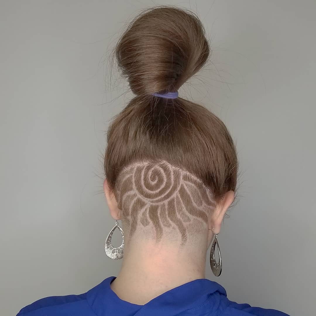 Glowing Spiral Sun Undercut Design