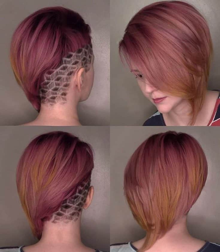 3D Cubes Undercut On Short Pink And Yellow