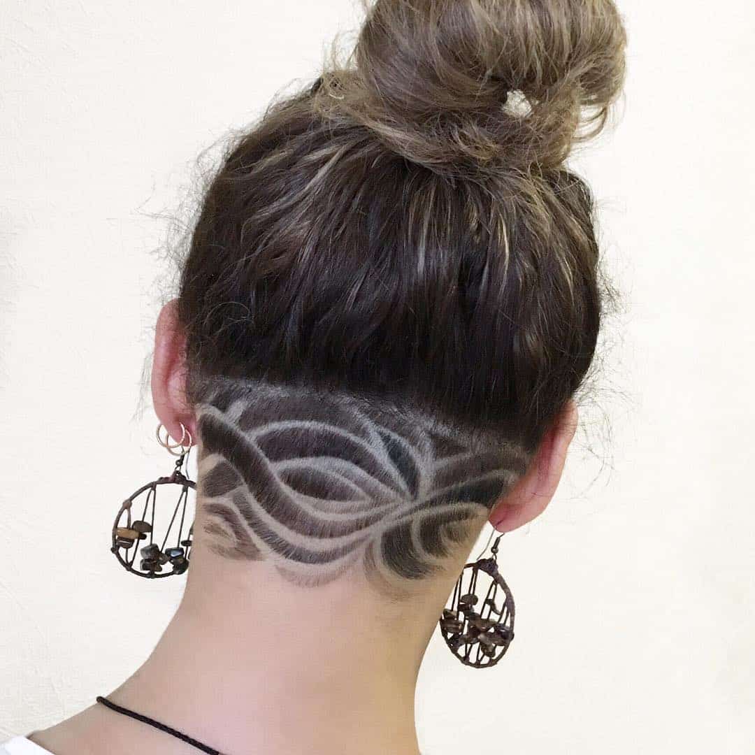 Abstract Vine And Floral Undercut Design