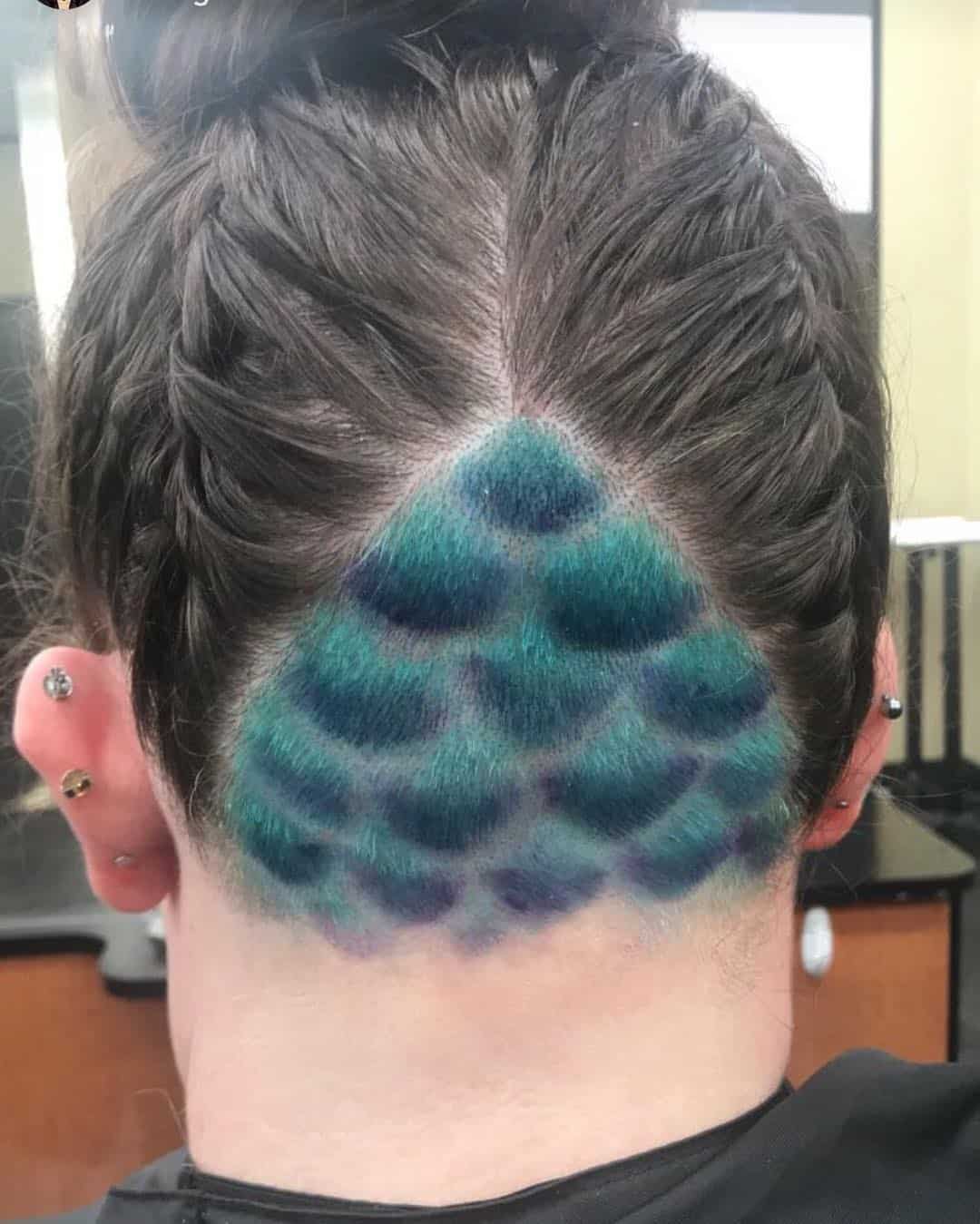 Blue Mermaid Undercut Design